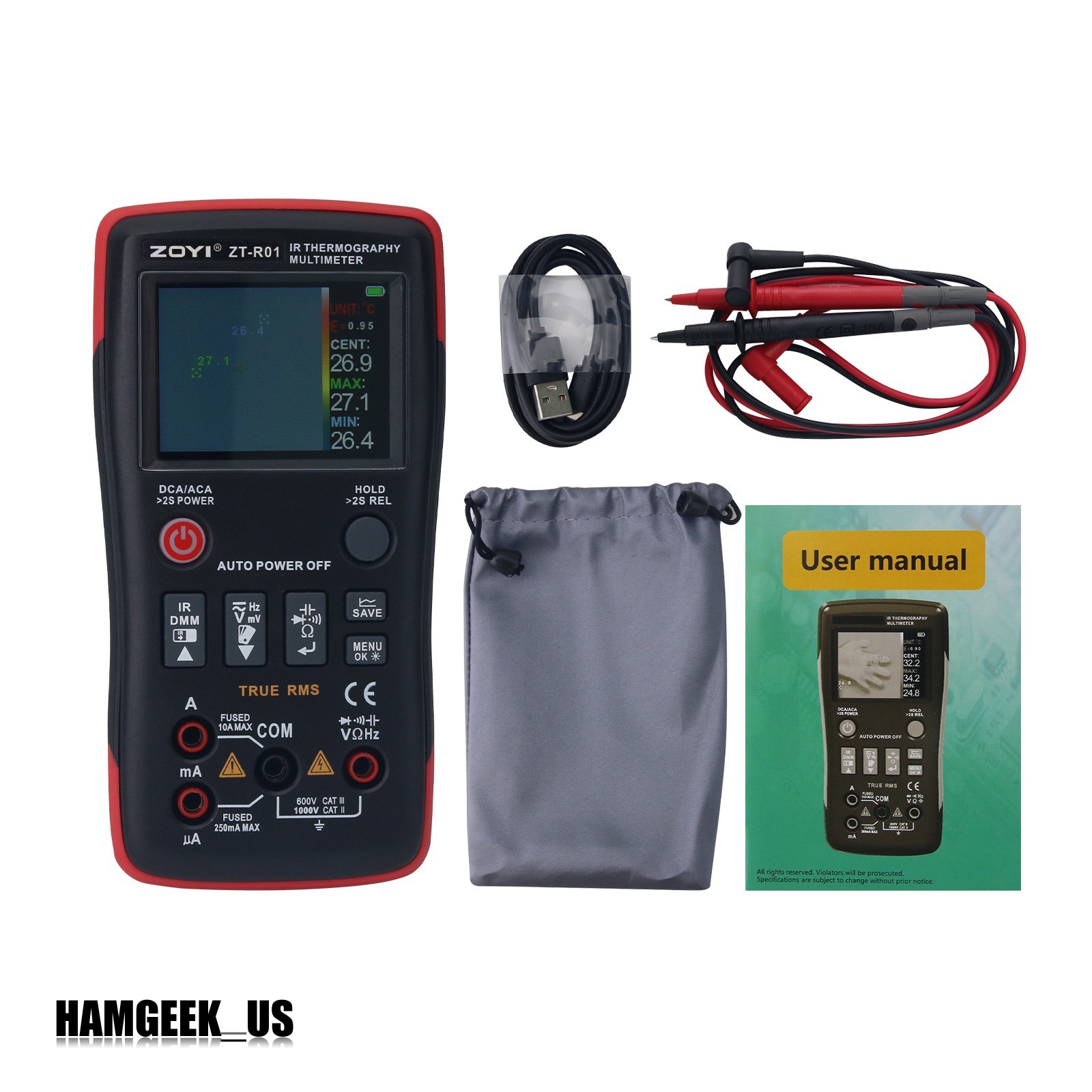 Thermal Imaging Multimeter ZT-R01 IR Digital Multimeter with IPS Color Screen