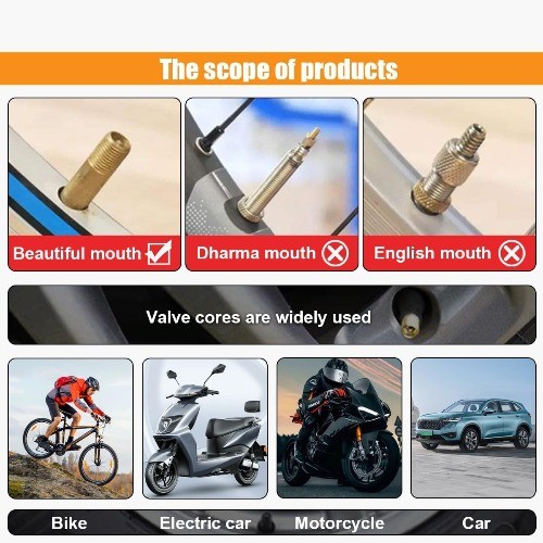100PCS Premium Tyre Valve Cores, Nickel Plated Valve Stem Core Part Replacement,