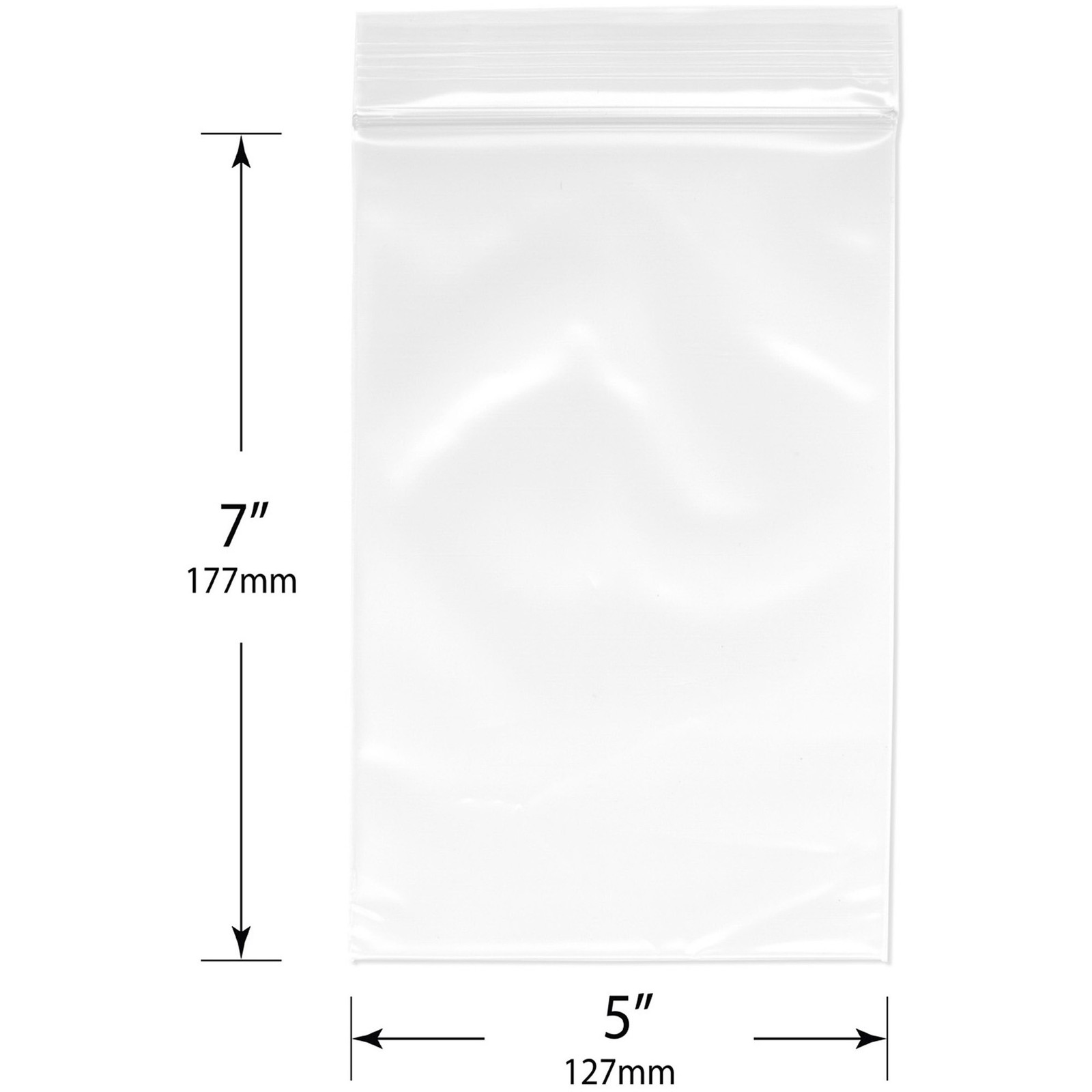 Plymor 5″ x 7″, 4 Mil Heavy Duty Zipper Reclosable Plastic Bags