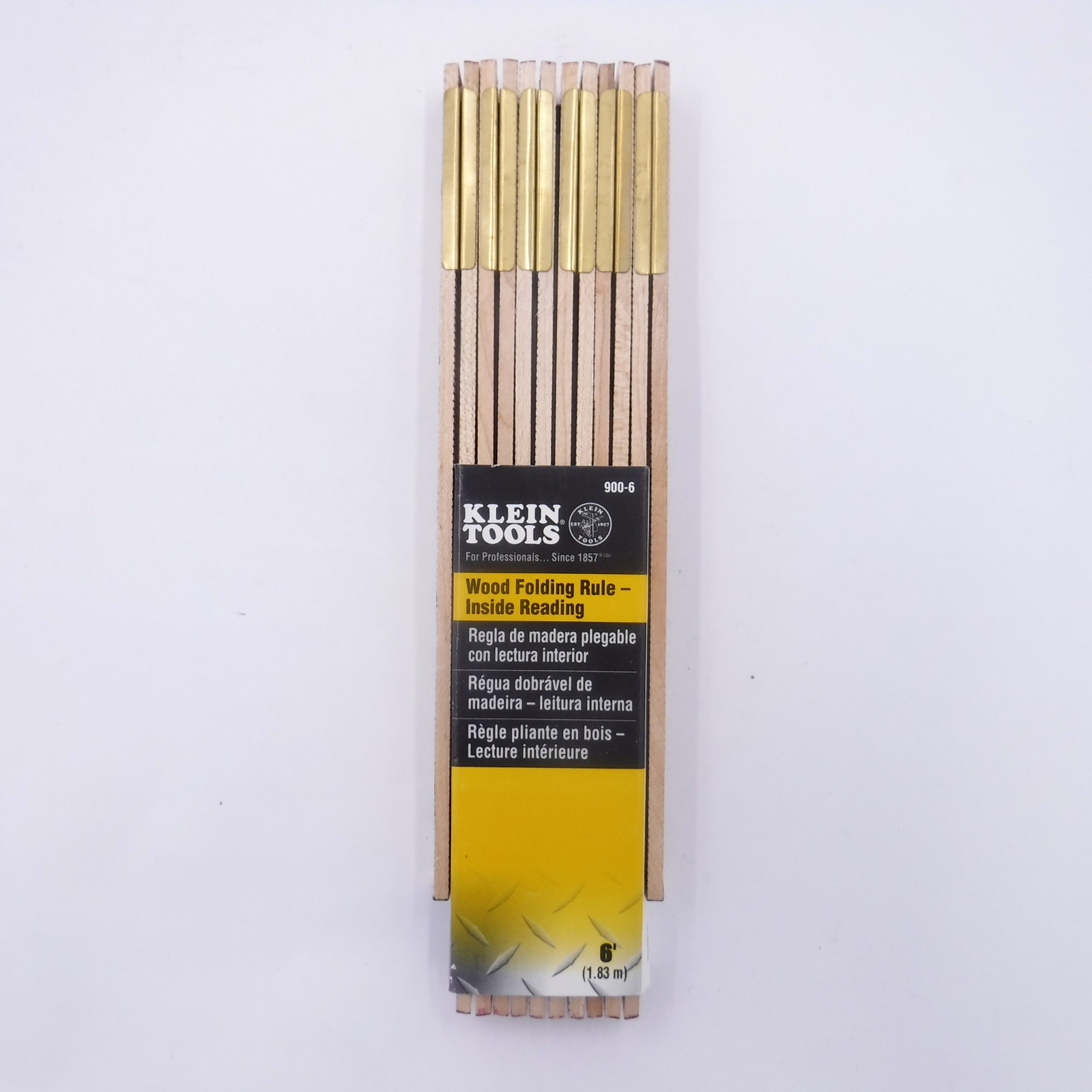 Klein Tools 6′ Double Sided Folding Wood Measurement Rule Graduations 1/16″