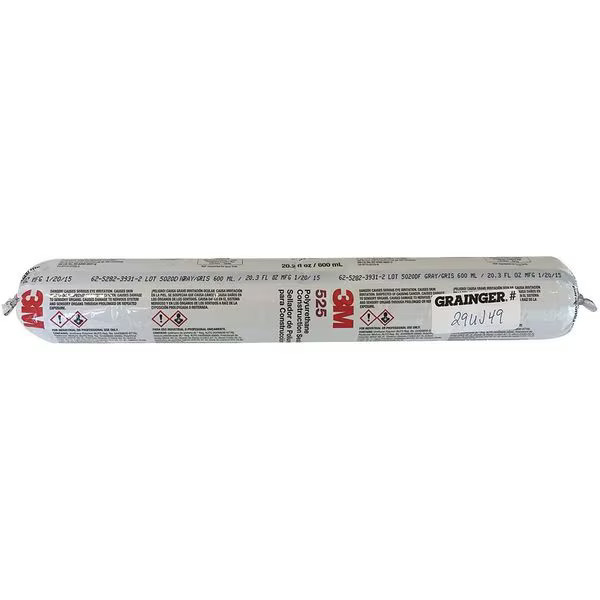 3m Polyurethane Sealant, 20 oz, Sausage Pack, Gray, Polyurethane Base, 525 525