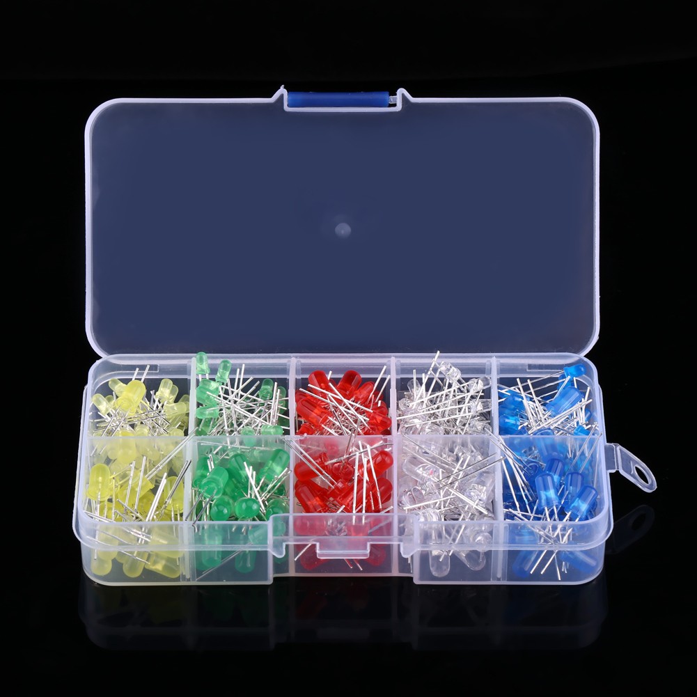 300pcs 3mm 5mm LED Light White Yellow Red Blue Green Assortment Diodes Kit T