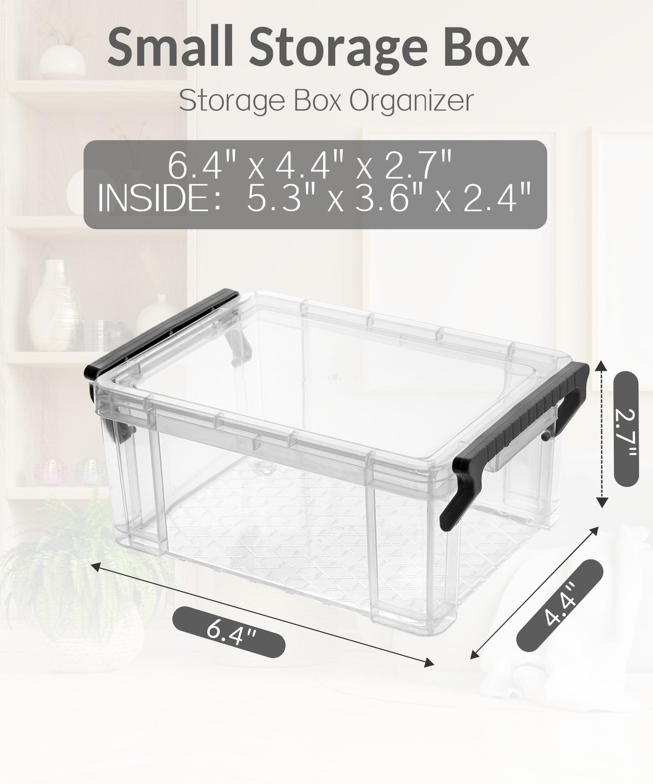 6 Pack Small Plastic Containers with Lids, 6.4″ x 4.4″ x 2.7″, Clear Crayon B…