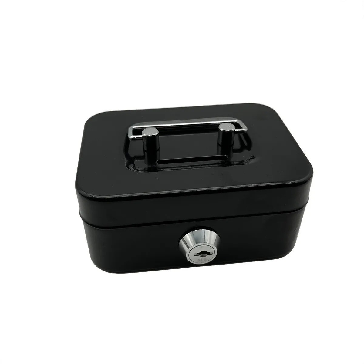 Small Cash Box with Money Tray and Lock, Metal Cash Lock Box with Key
