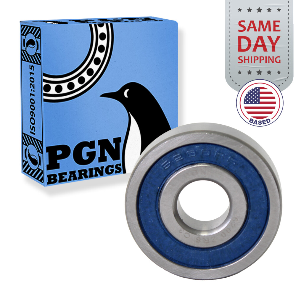 (100) 6200-2RS Premium Rubber Seal Ball Bearing C3 EMQ, 10x30x9 6200 2RS 6200rs