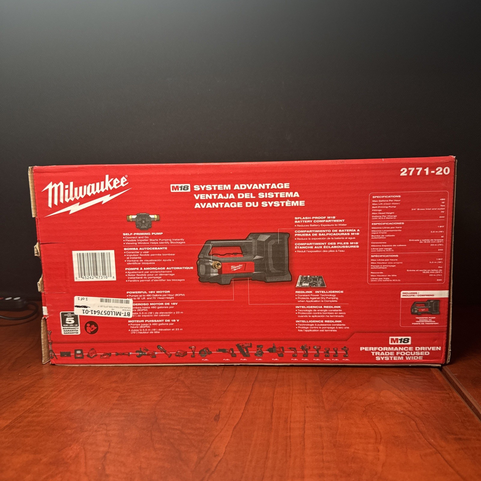 Milwaukee 2771-20 M18 FUEL 18V Water Transfer Pump – Bare Tool (3168)