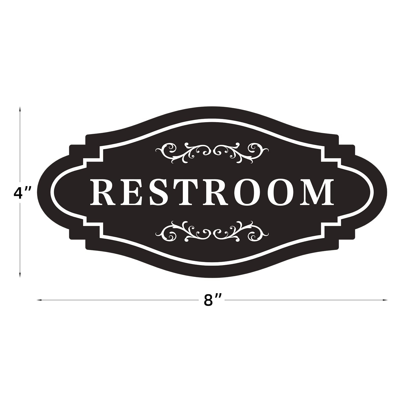 FXRN Restroom Sign,restroom signs for 4×8 inches, Black/White
