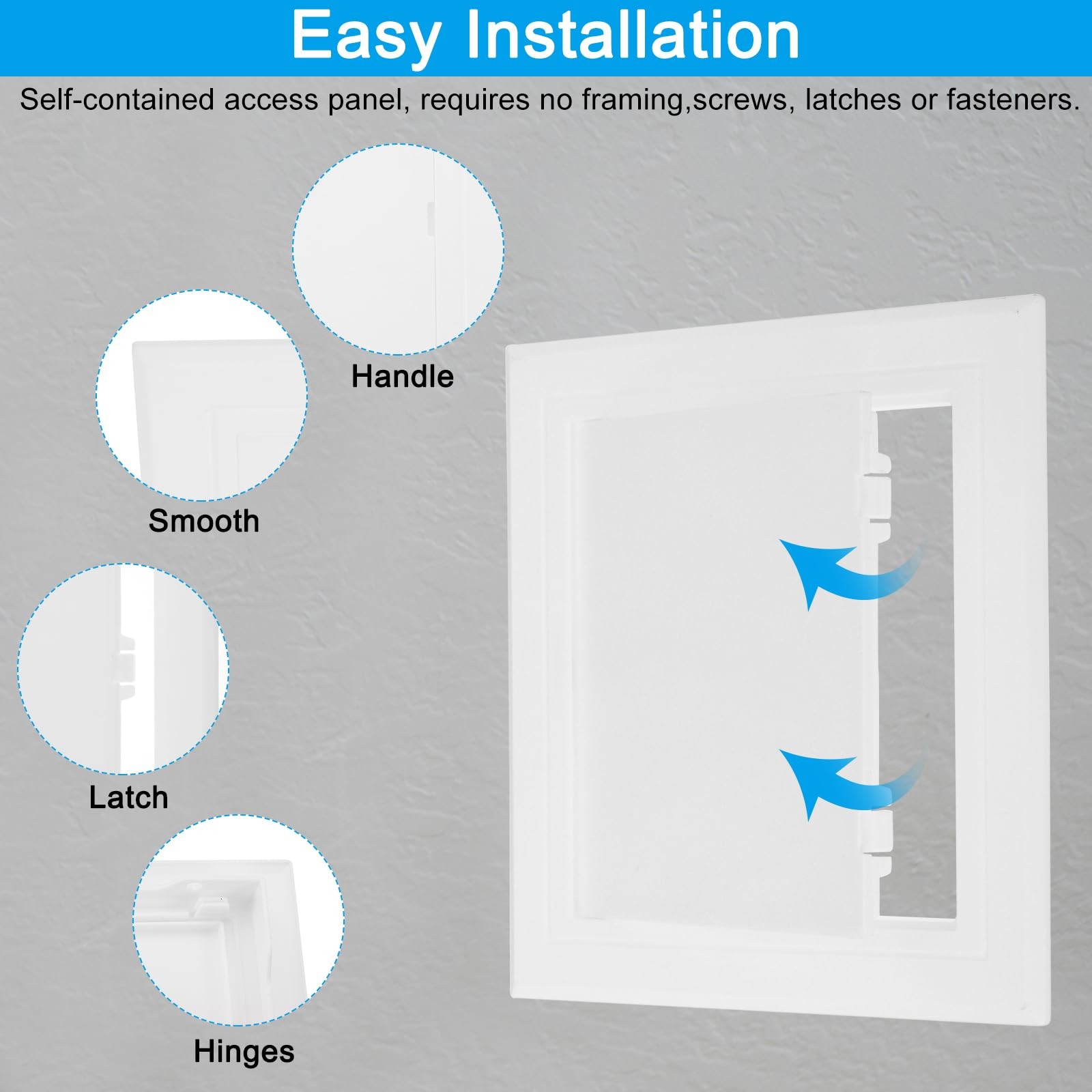 PATIKIL 6×6 inch(145x145mm) Removable Hinged inch(145x145mm), White