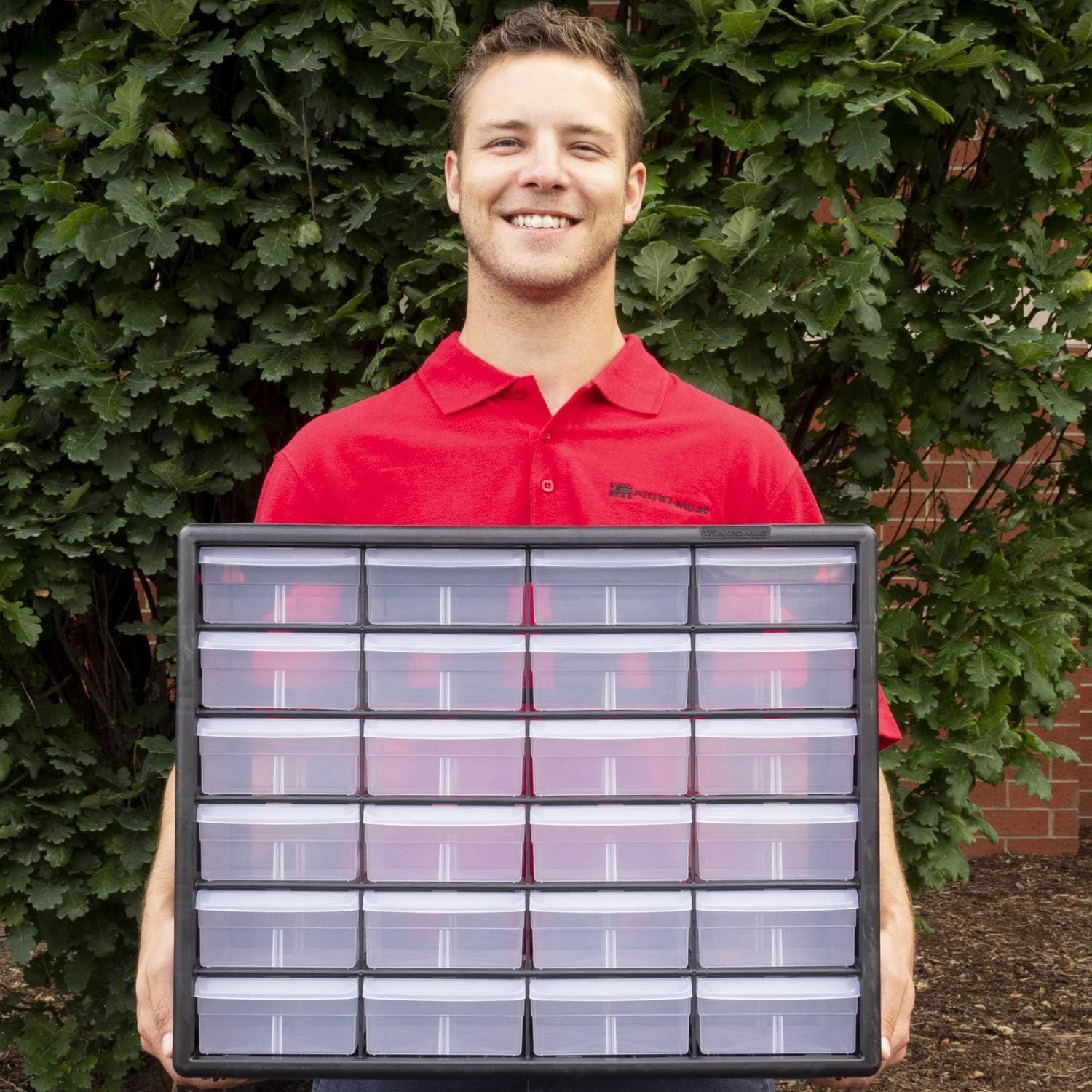 24-Drawer Plastic Drawer Storage Cabinet for Garage Organization, Bead Organi…