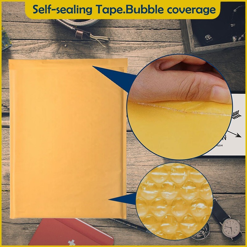 #5 10.5×15 yellow cowhide bubble mail padded envelope bag shock-absorbing bag