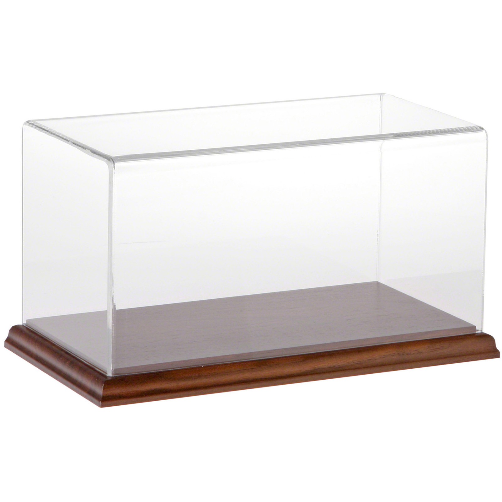 Plymor Clear Acrylic Display Case with Hardwood Base, 10″ W x 5″ D x 5″ H