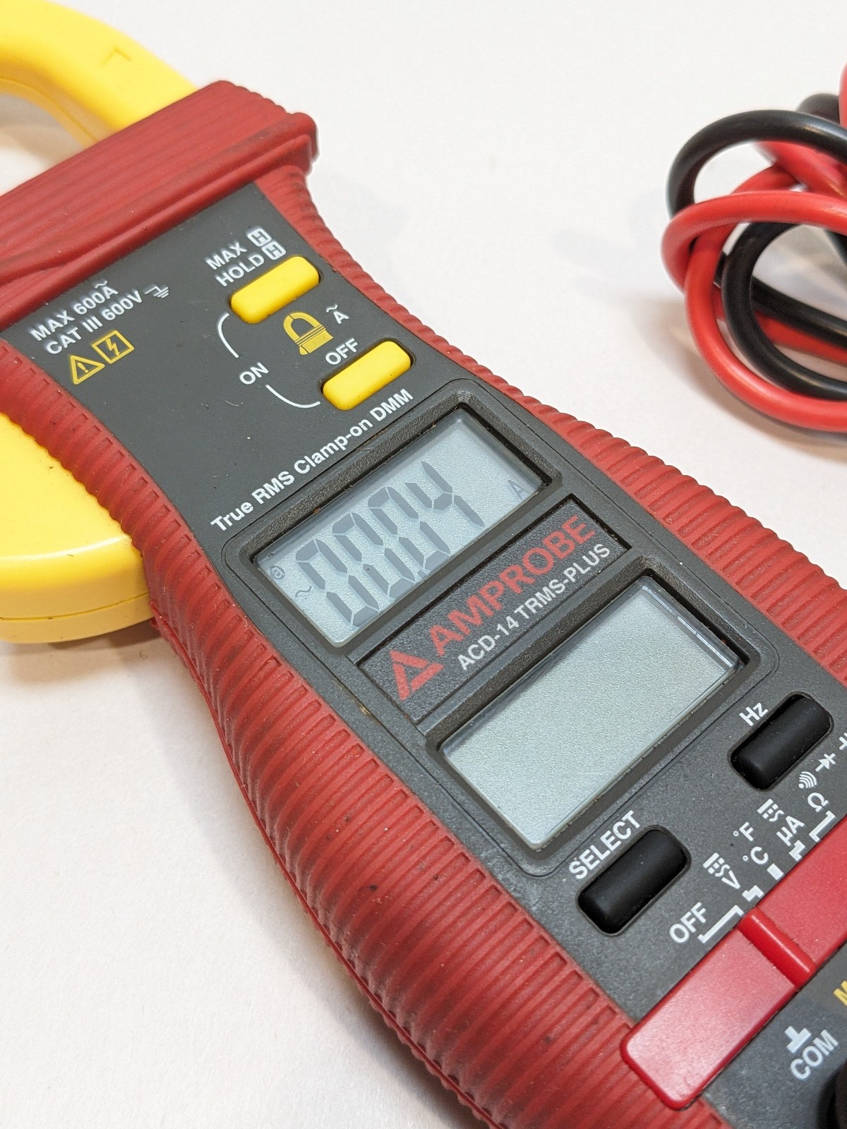 Amprobe ACD-14 TRMS-PLUS Clamp Meter, LCD, 600A, 1.3 In (33mm) Jaw Capacity