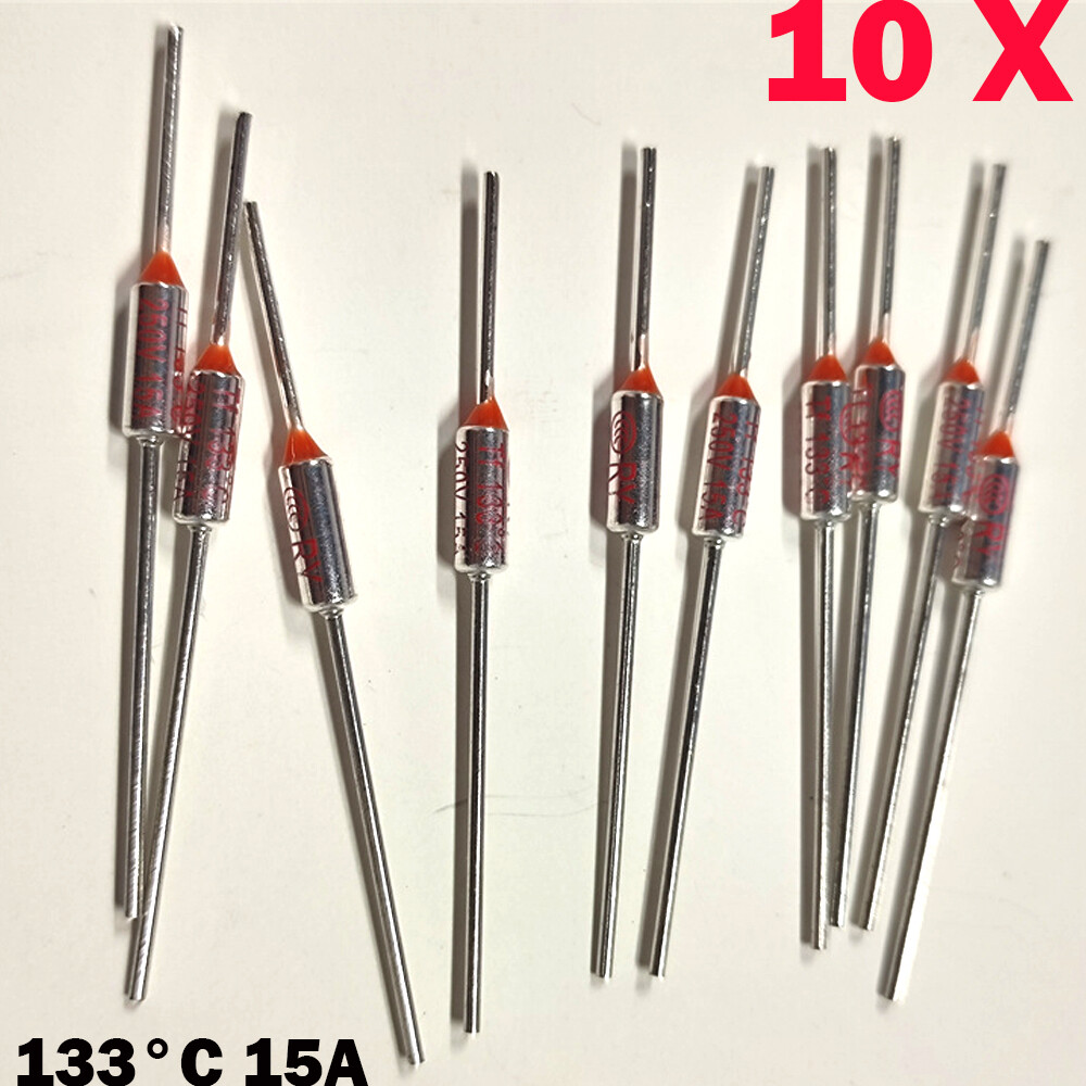 10pcs 15A AC 250V Fuses Thermal Fuse 133°C 133 Degree TF Cutoff Cut-off New
