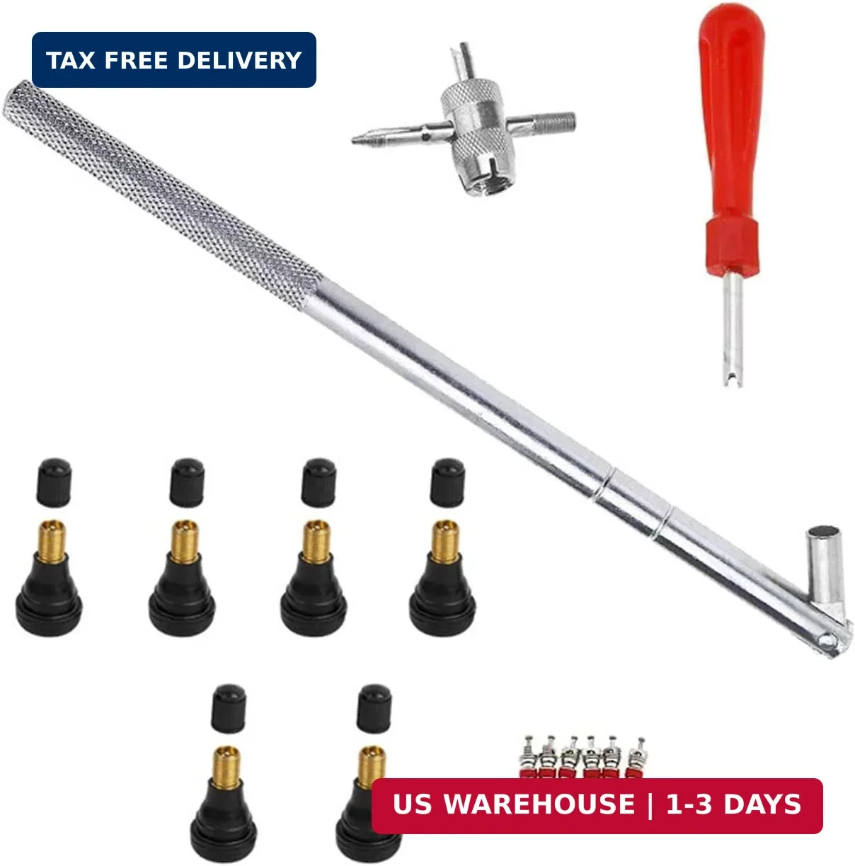 Tire Valve Stem Tool Puller and Installer Kit, Remover and Installation Set, 6 P