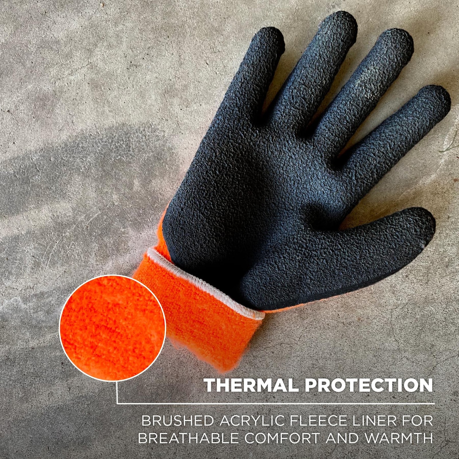 Ergodyne ProFlex 7401 Coated Winter Work Gloves, Latex Coated Palm, Thermal