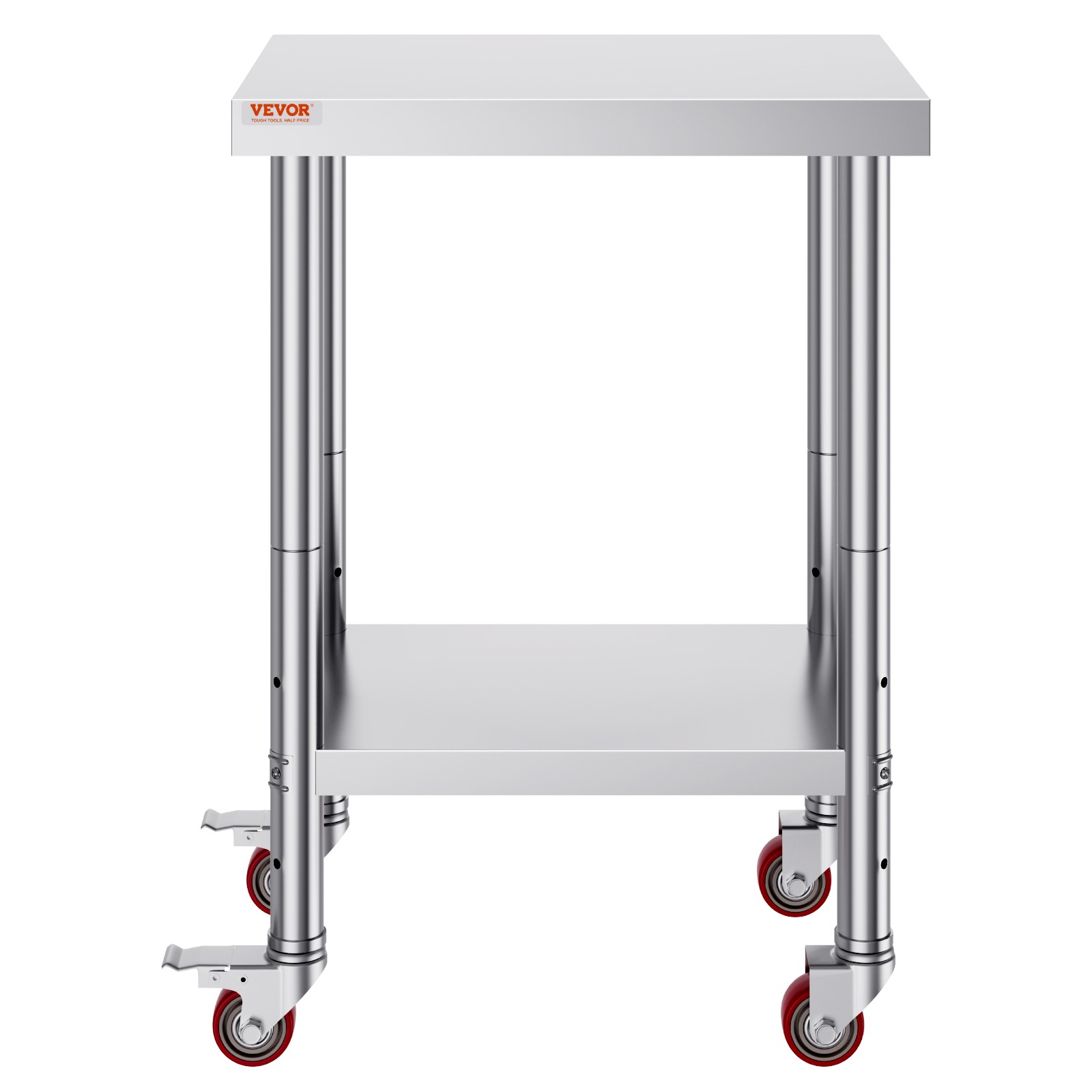 VEVOR Stainless Steel Work Table Commercial Prep Table 24×18 Inch With 4 Casters