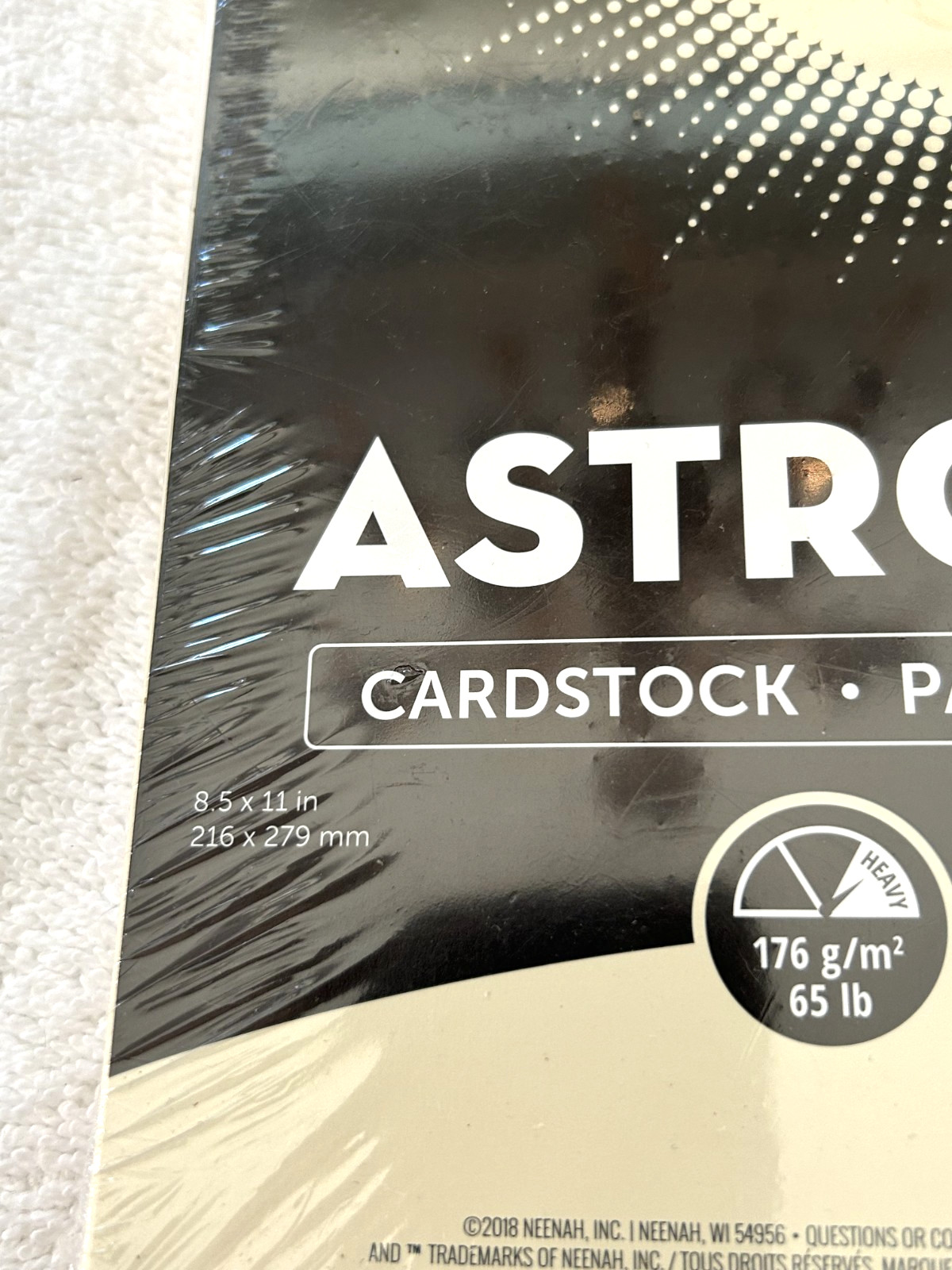 ASTROBRIGHTS 65 lb Cardstock Papier Cartonne Cartulina 50 cream 8 ½ x11 2013 NI