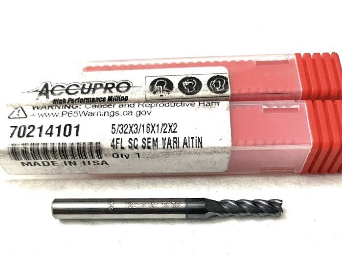 Accupro 5/32″ 4FL Square End Mill Solid Carbide AlTiN 70214101 NEW
