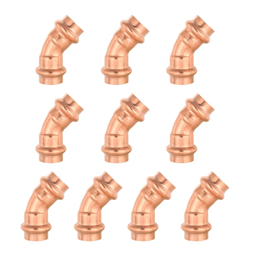10 PCS EFIELD 1/2 ” Press Fit 45 Degree Elbow Copper Fittings, No Lead
