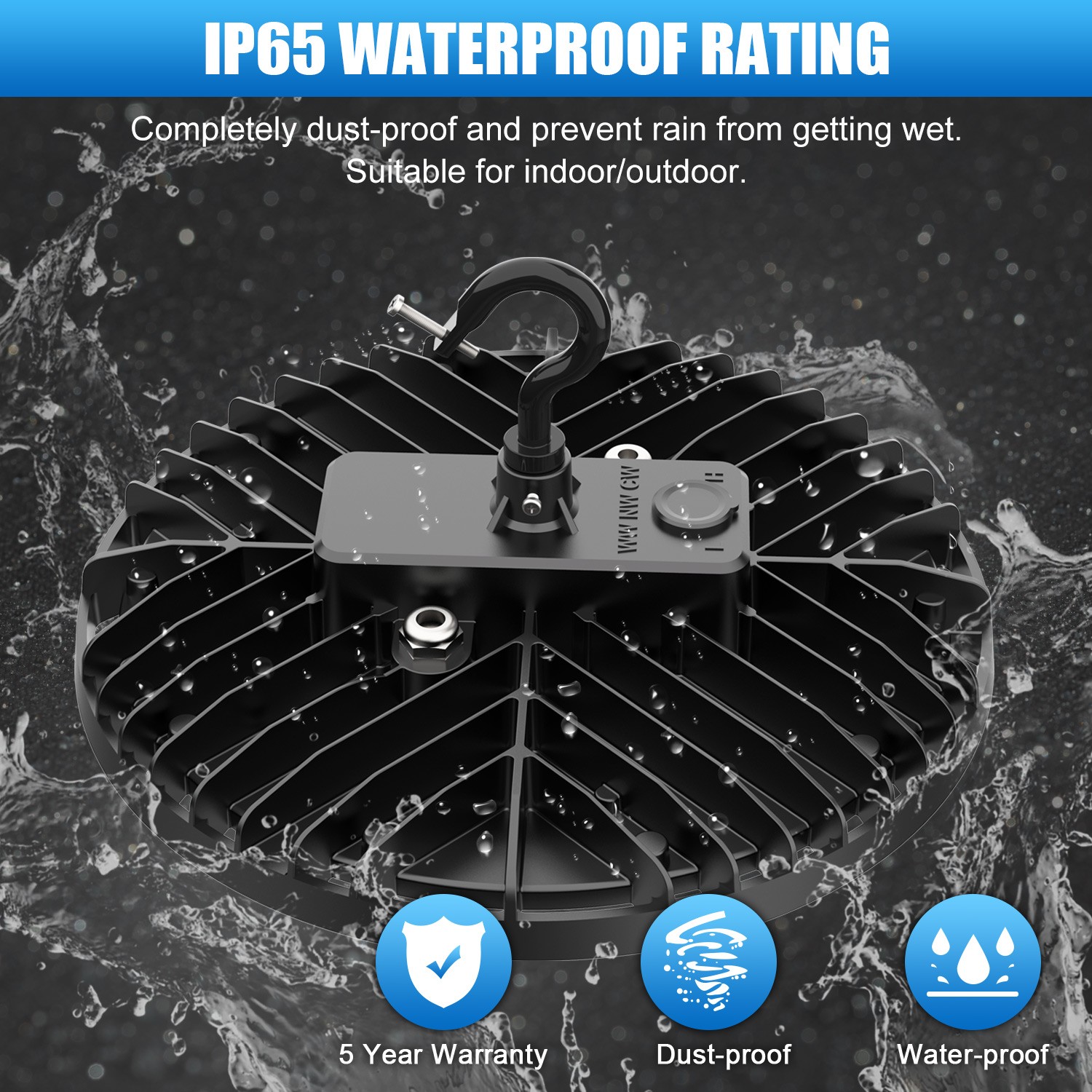 150 Watts UFO LED Light High Bay 5000K Warehouse Commercial Lighting 22500 Lumen
