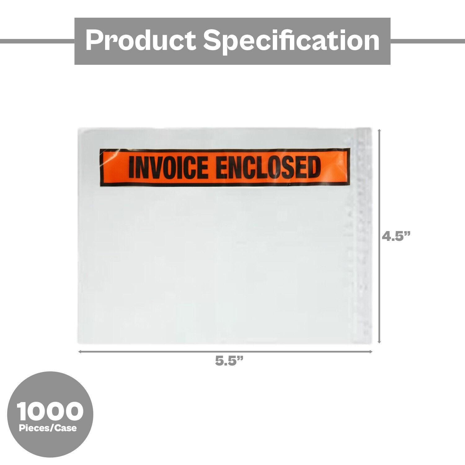 4.5″ x 5.5″ Panel Face Invoiced Enclosed Envelope Side Opening Adhesive 1000 Pcs