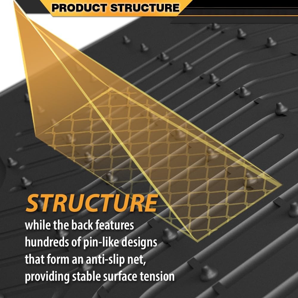 TPE Floor Mats & Cargo Liner for Honda Pilot 2016-2022 1st 2nd 3rd Row Black 5PC