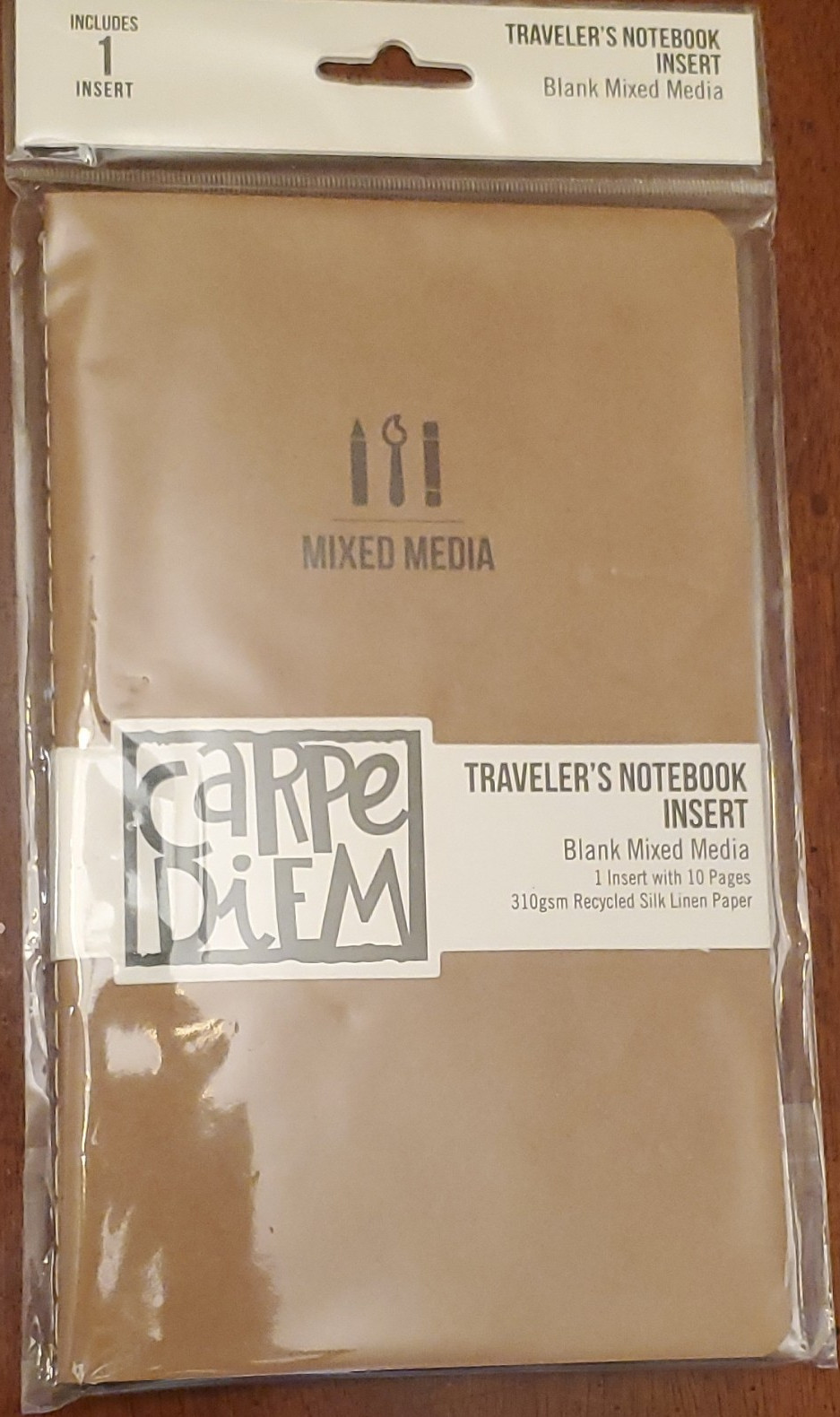 Carpe Diem Traveler’s Notebook Insert, Blank Mixed Media Paper, 48 Sheets 30gsm