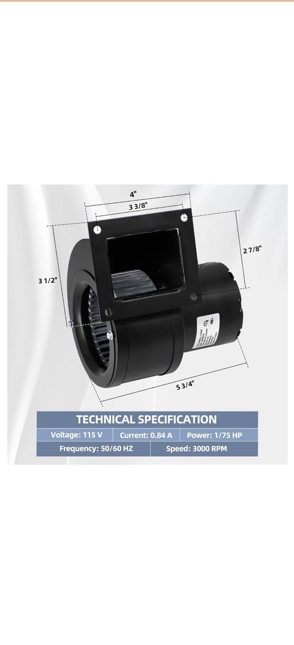 Centrifugal Blower Motor 115V Replacement For Fasco B75 DAYTON 1TDP1 4C004