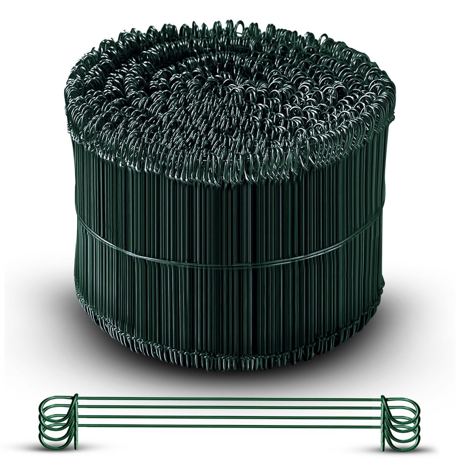 6 Inch x 1000pc GREEN PVC COATED Double Loop Rebar Wire Tie, 16 Gage, SIMBASTEEL