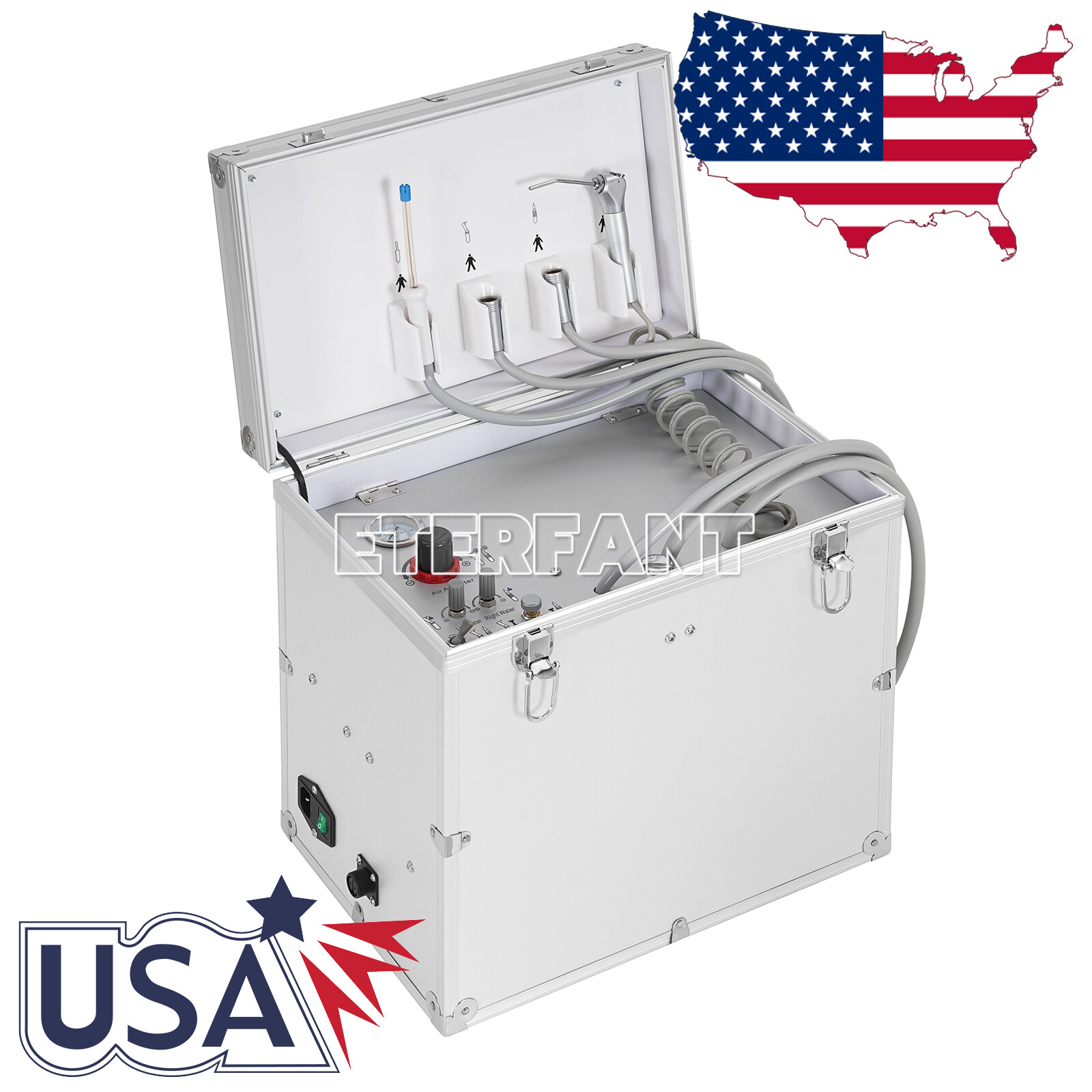 ETERFANT Portable Dental Delivery Unit Air Compressor Suction System 4Holes