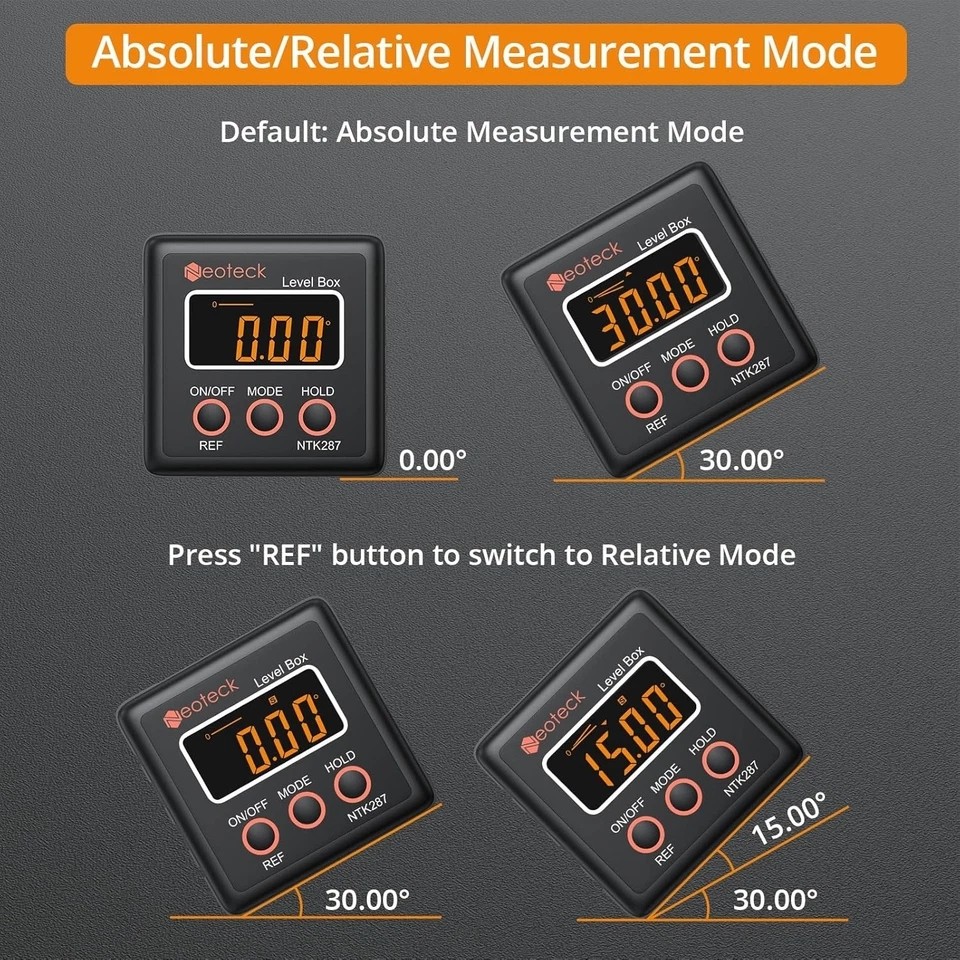 360° Digital Protractor Magnetic Level Box Gauge Angle Meter LCD Finder IP54