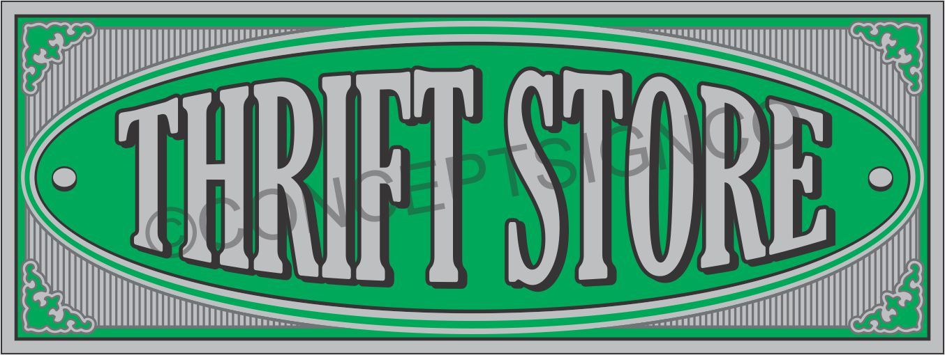 4’x10′ THRIFT STORE BANNER Outdoor Sign XL Resale Shop Furniture Clothing Sales