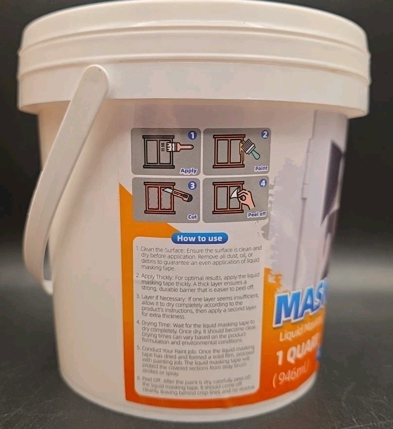 Window Painting Mask & Peel 1 qt L White Super Strength Liquid Masking Tape 1 pk