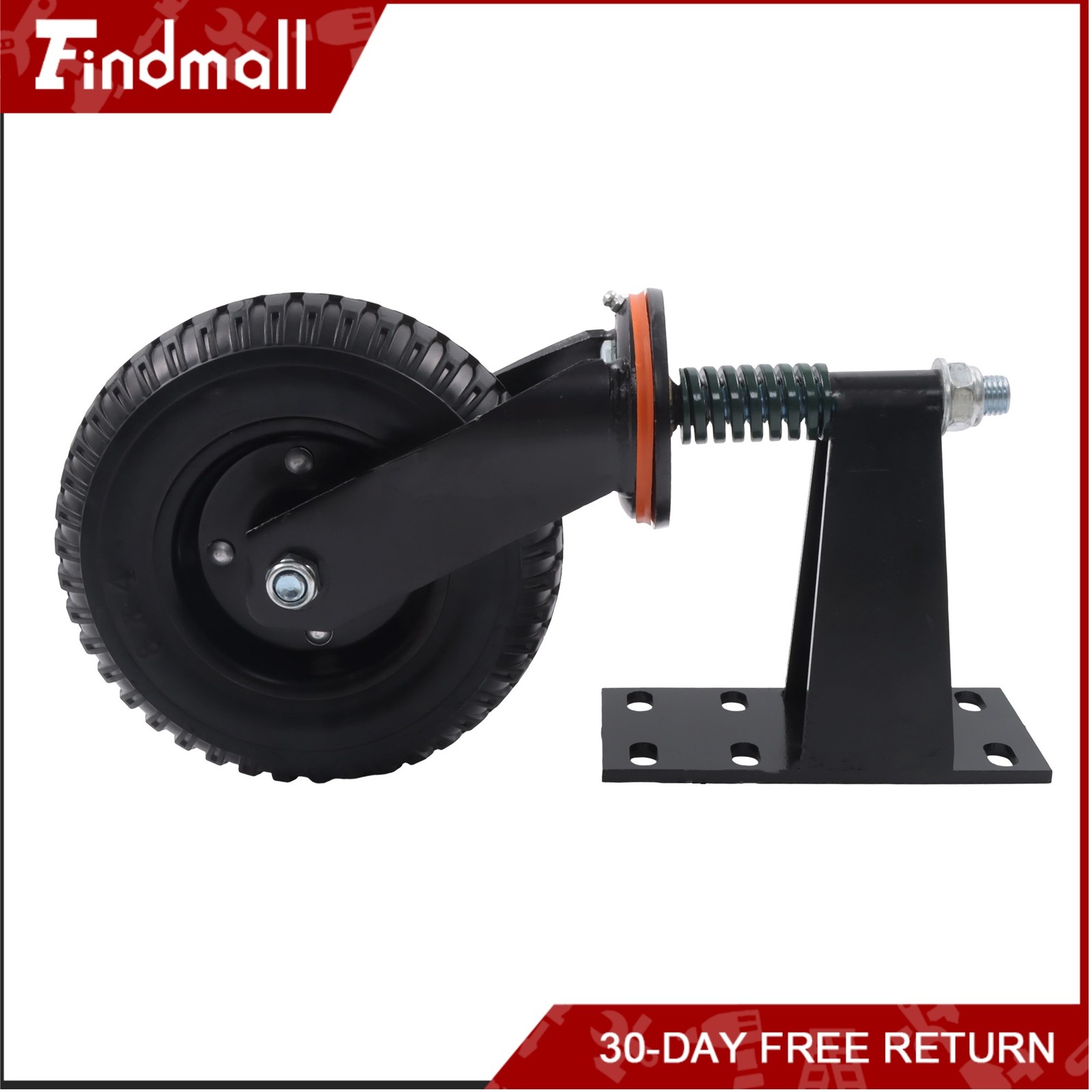 Findmall 2 Pcs Gate Casters 8″ 600Lbs (Straight/U-Bolt) Spring-Loaded Caster