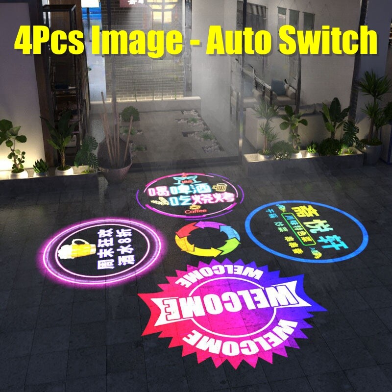 40W-600W Custom 4 Logo Auto-swtich LED Gobo Projector Waterproof AD Store Lights