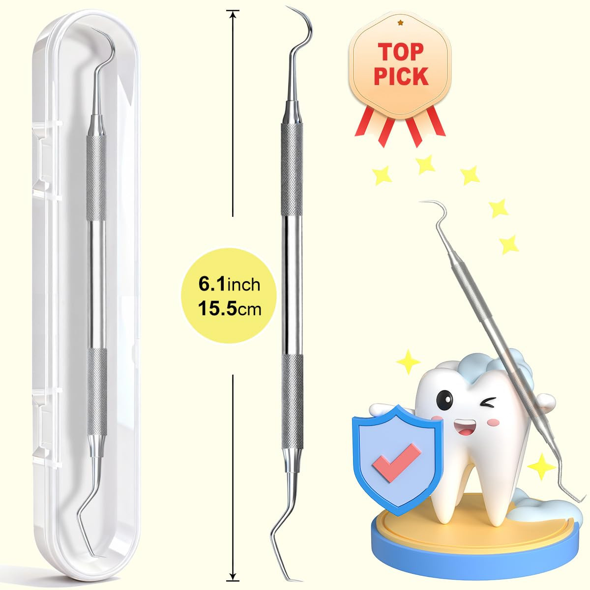 Dental Tool Metal Dental Pick Stainless Steel Tooth Scraper Plaque Tatar Remov