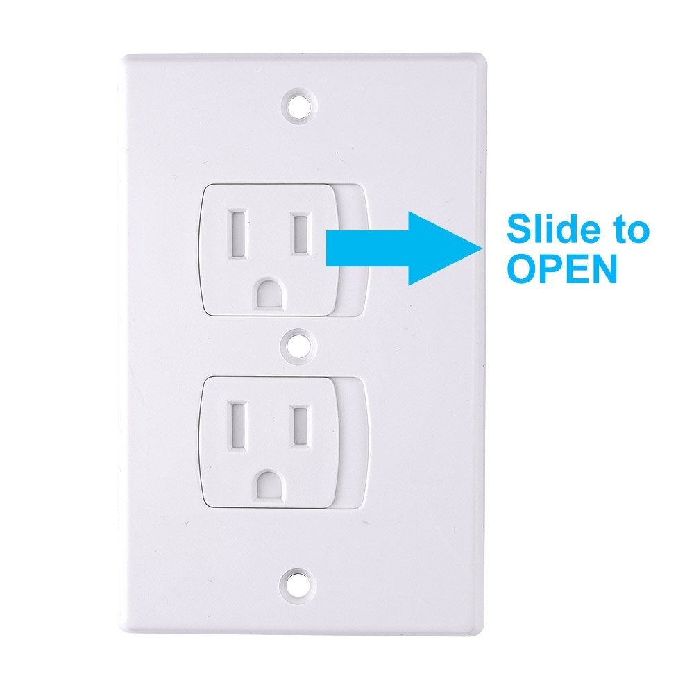 Childproof Electric Outlet Covers – Self-Closing Plugs for Baby Safety, 12 Pack