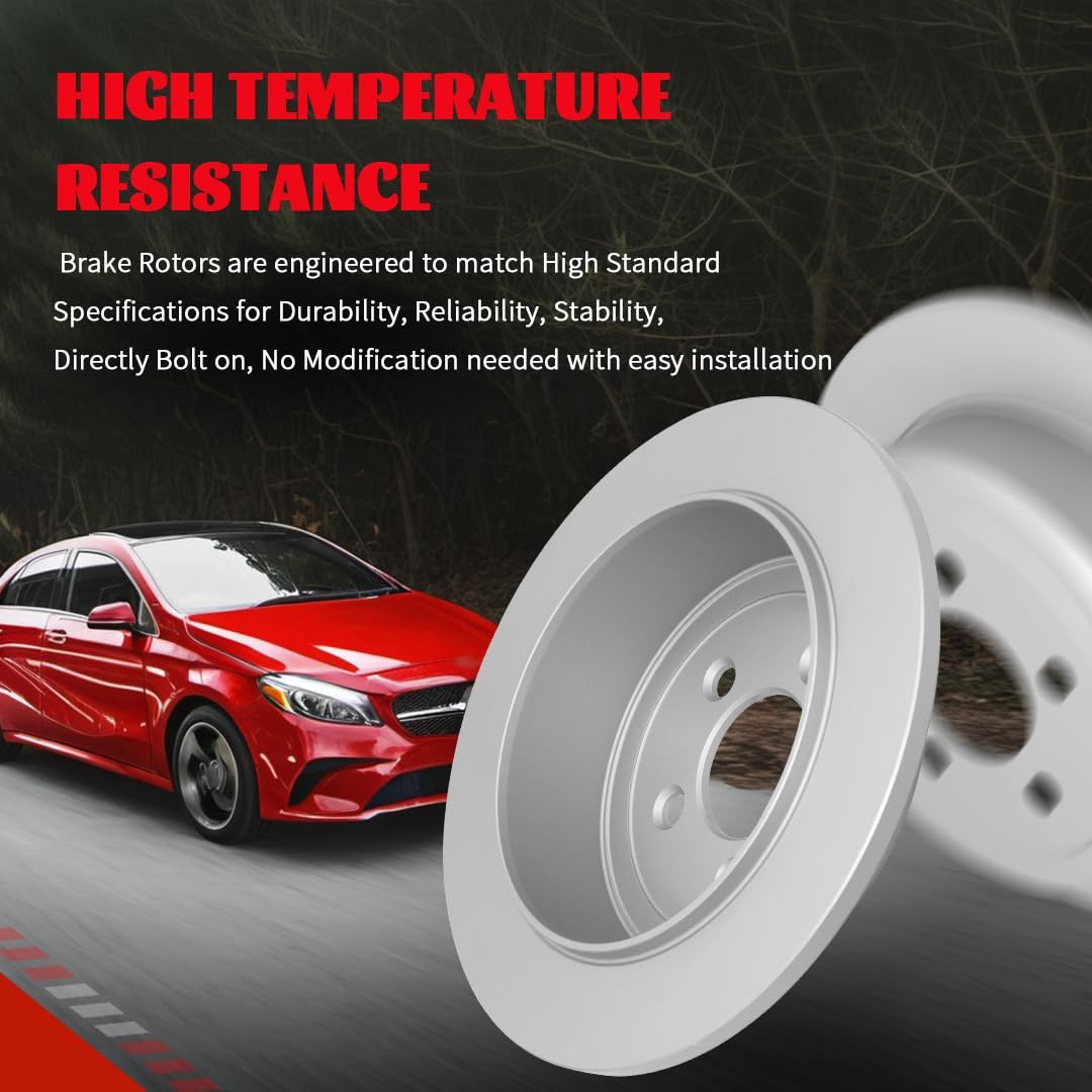 12.2in Rear Brake Rotors Ceramic Pads Kit Fit for Highlander Sienna RX350 RX450h