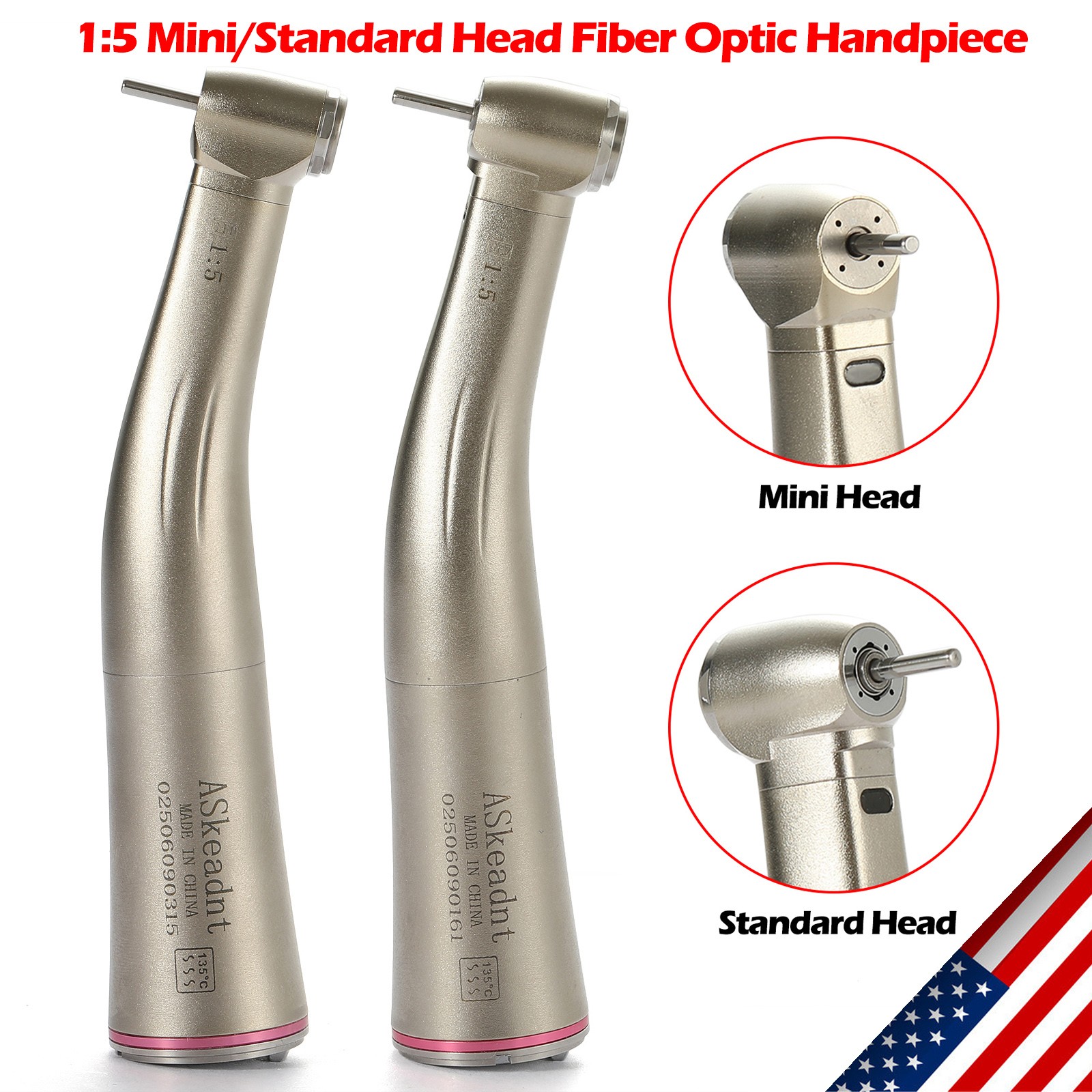 Electric 1:5 LED Contra Angle/ High Speed Handpiece Push Button 2/4H YBB Dental