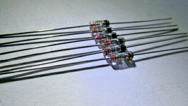 1N4381 ITT Germanium Gold Bonded Diodes Fast Switching (6 PIECES) USA, GERMANIUM