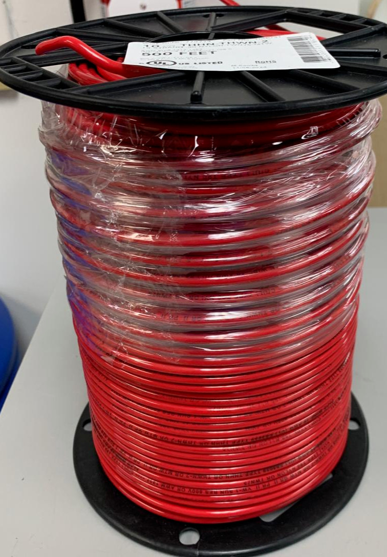 New 500’ 10 AWG THHN THWN RoHS Stranded Copper Wire in Red Black White or Green