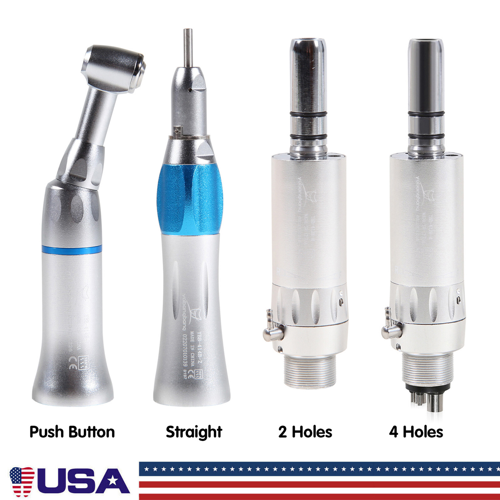 Dental Low Speed Handpiece Air Motor Push/Latch Contra Angle Straight