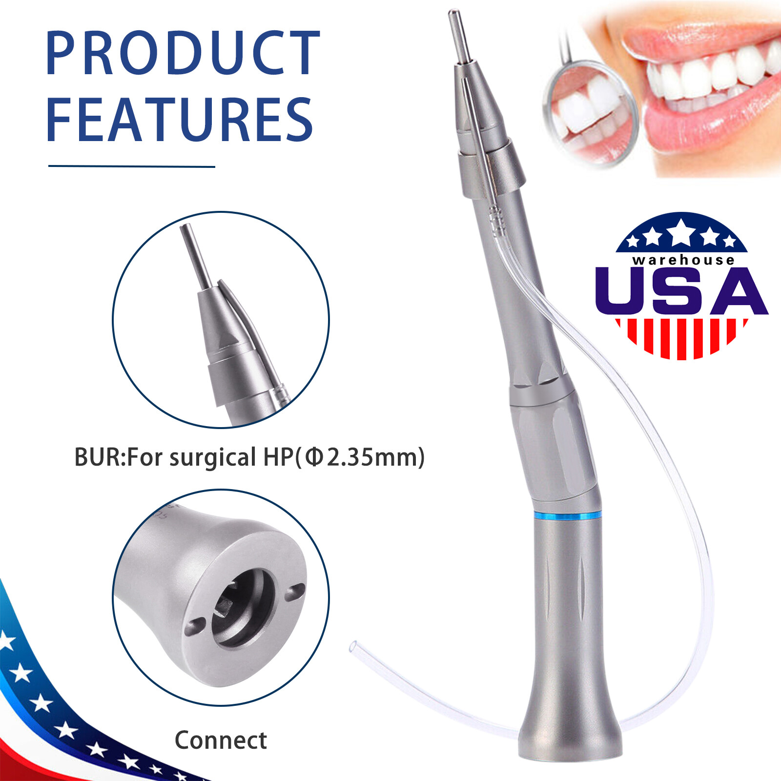 LED Fiber Optic Yabangbang E-generator Dental Handpiece High Speed 4/2Hole -CN