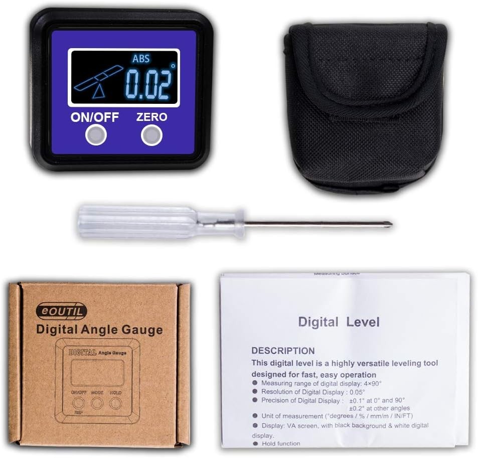 Digital Angle Gauge and Protractor, Digital Angle Finder Inclinometer Level B…