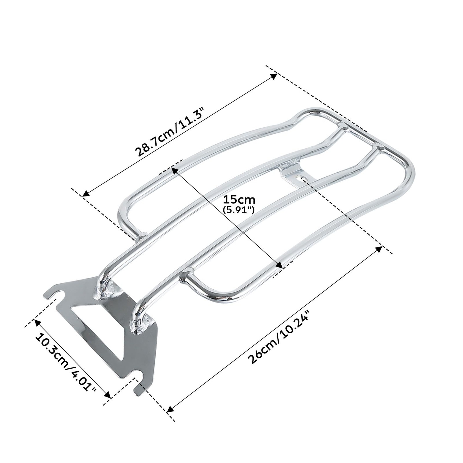Chrome Solo Seat Luggage Rack For FLHTC Touring 1997-2024
