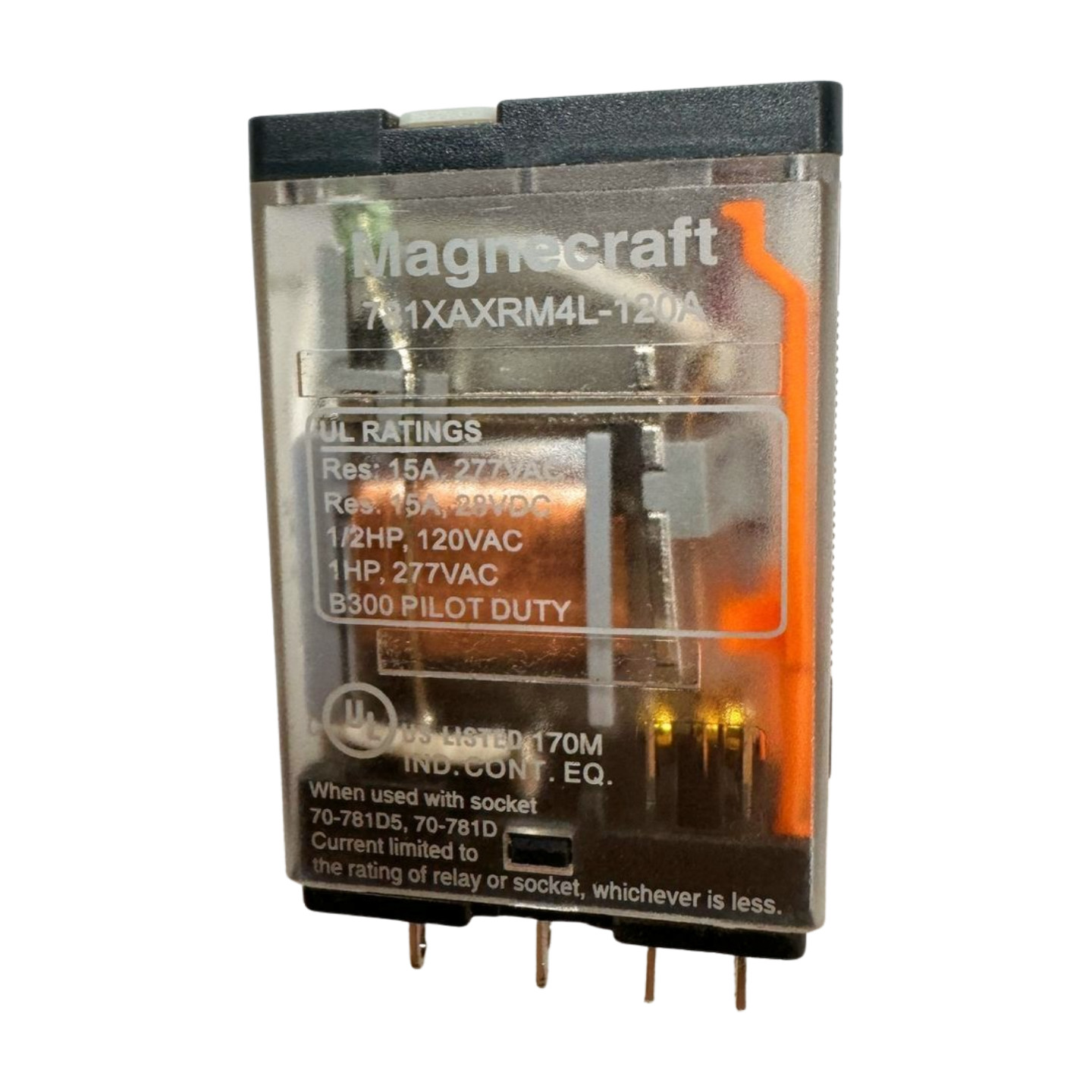 Schneider Electric 781XAXRM4L-120A Power Relay, STD, 15A, 120V