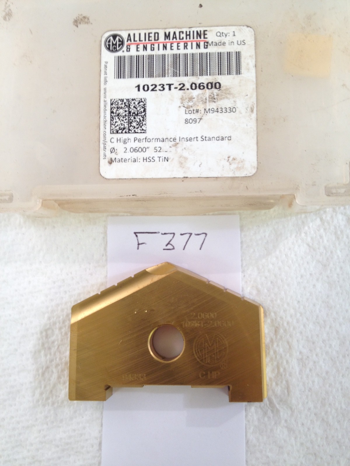 1 NEW 1023T-2.0600″ (2.0600″, 52.32mm) AMEC ALLIED SPADE DRILL INSERT. {F377}
