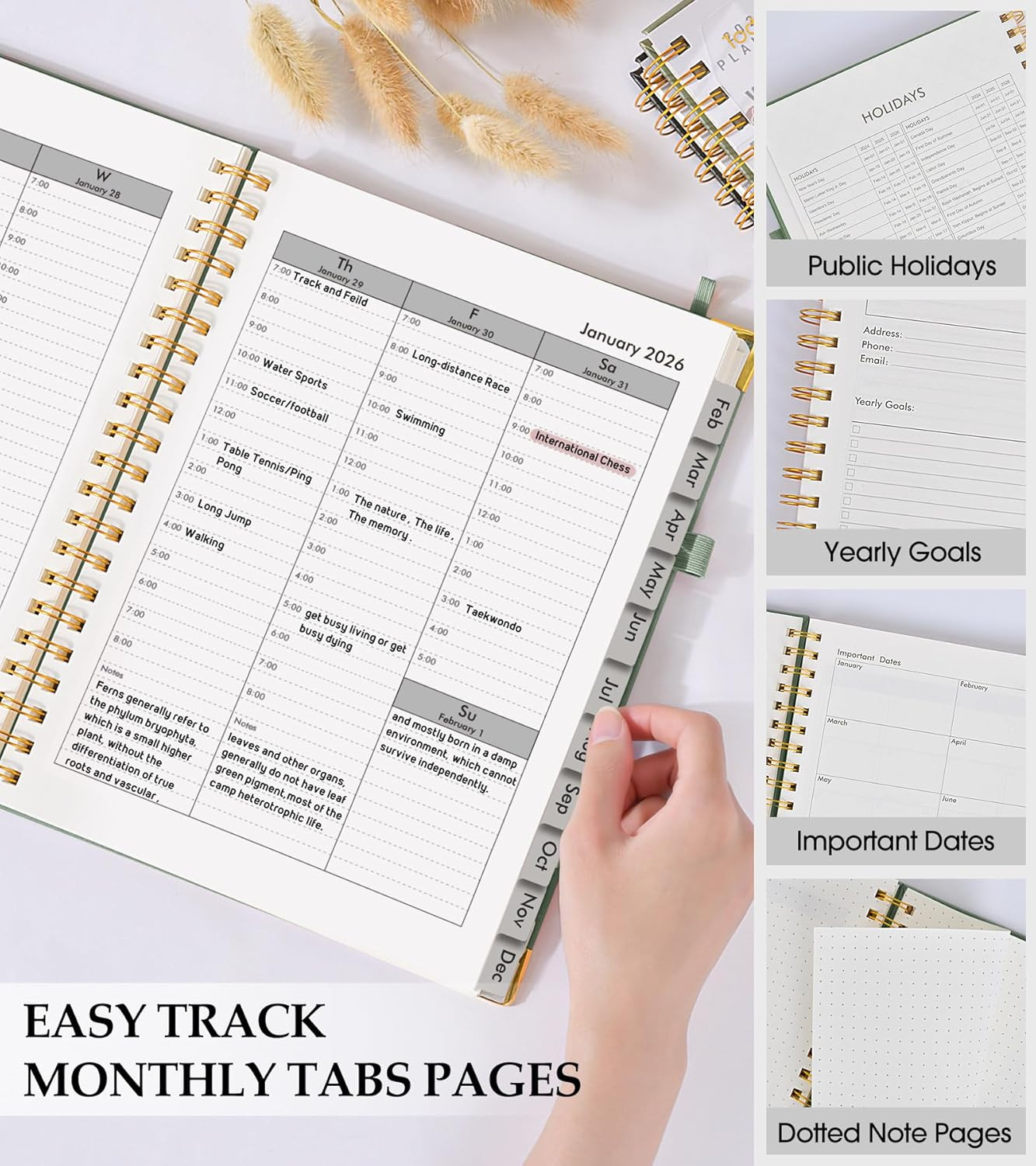 2026 Planner, Weekly and Monthly Calendar Planner from January 2026 – December 2