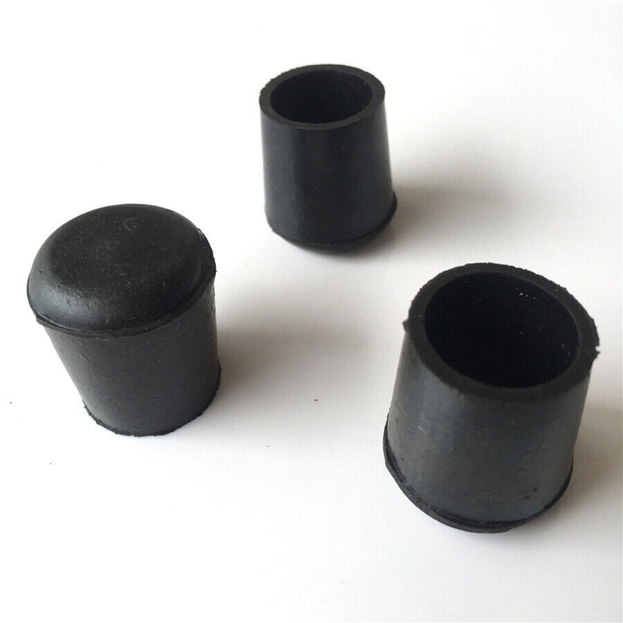 Rubber Chair Leg Caps for 10-45mm Pipes, Black – Non-Slip & Protection