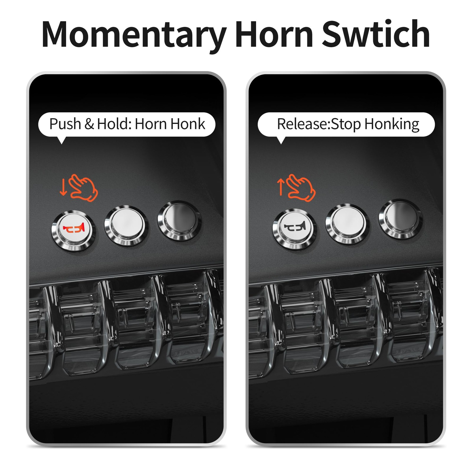 16MM Horn Switch Red LED Marine Button 12V